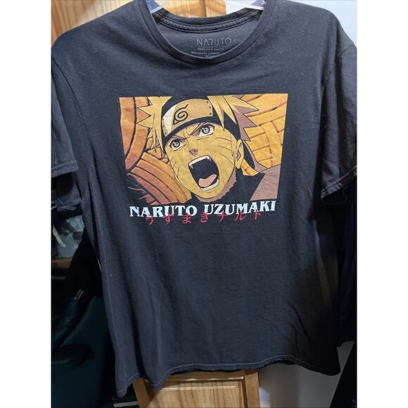 Naruto Shippuden Collection Tee Naruto Uzumaki Yell Black T Shirt Men's Sz Large - Picture 8 of 8